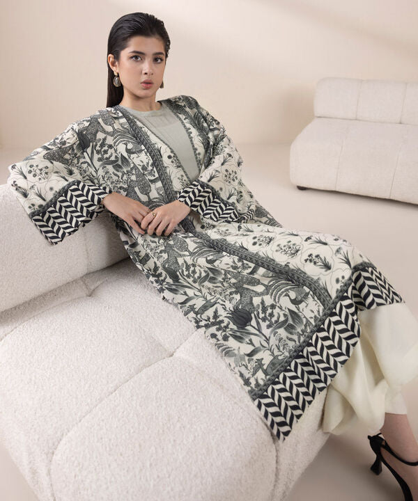 2 Piece - Printed Silk Suit (Stitched)