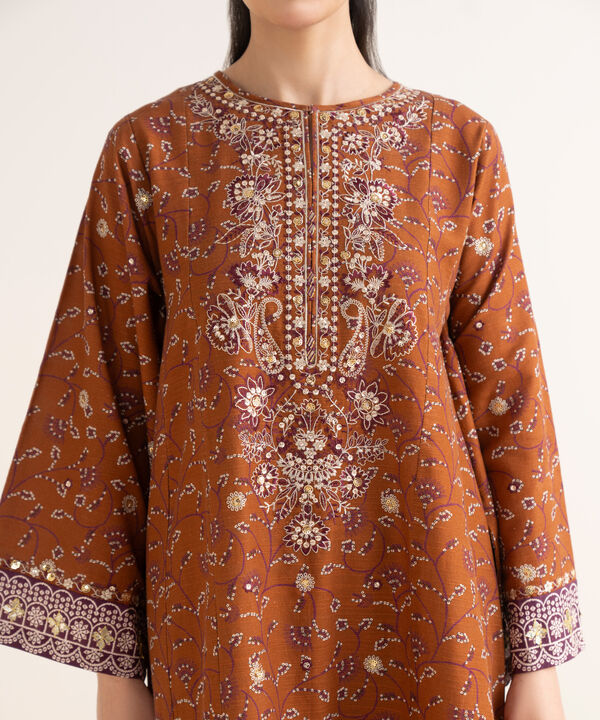 3 Piece - Embroidered Khaddar Suit