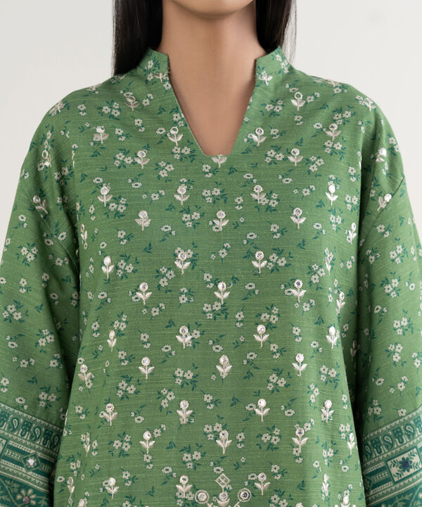 3 Piece - Embroidered Khaddar Suit