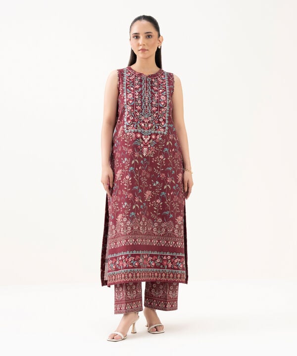 2 Piece - Embroidered Khaddar Suit