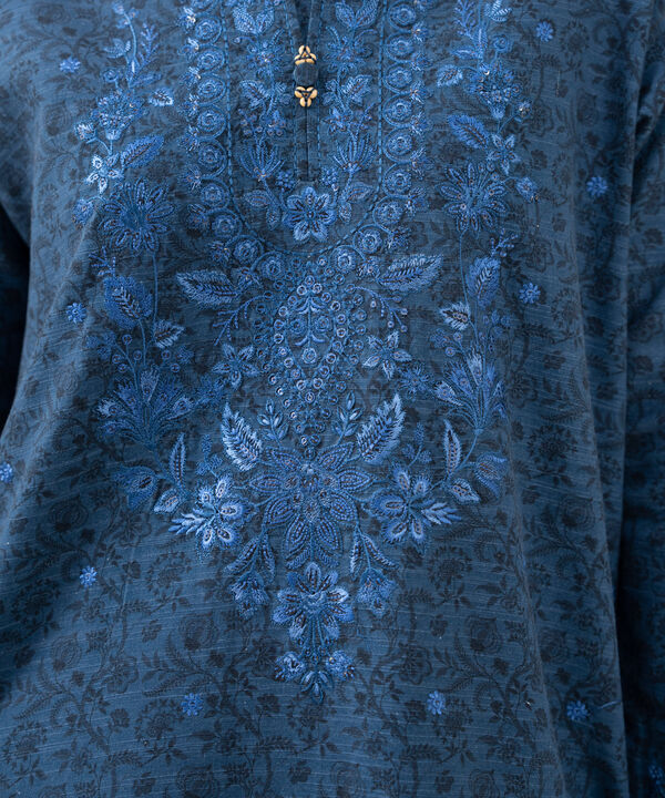 3 Piece - Embroidered Khaddar Suit