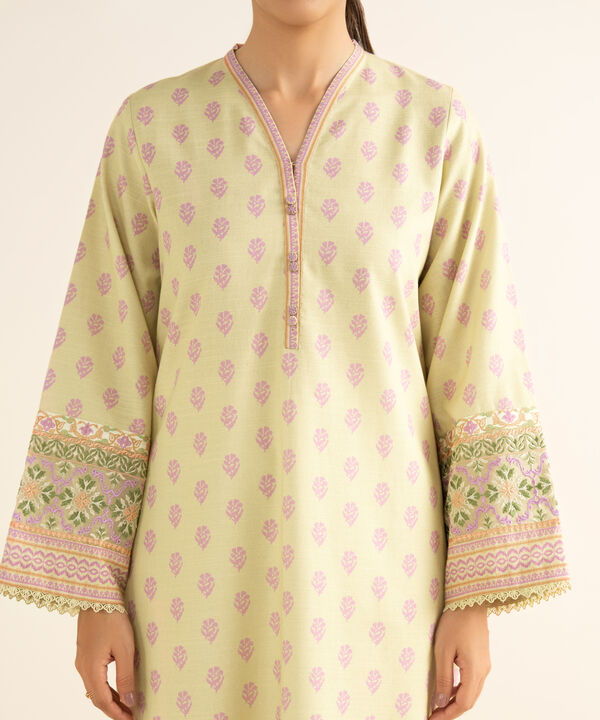 2 Piece - Embroidered Light Khaddar Suit