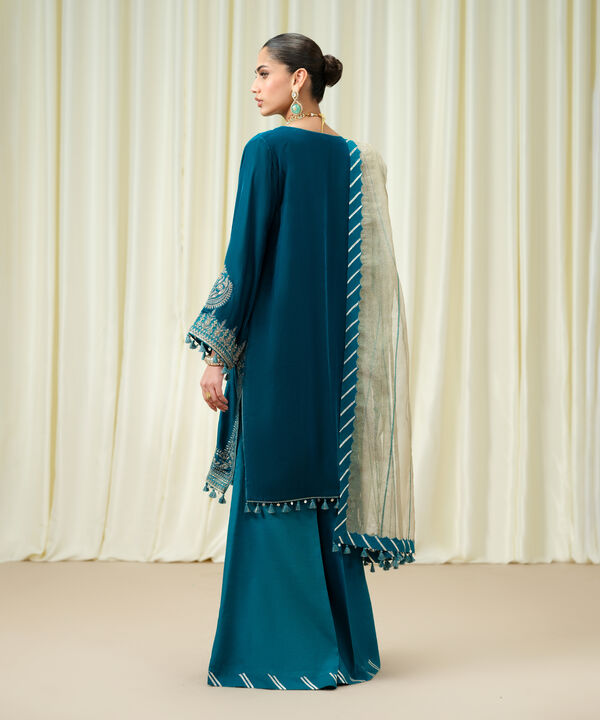 3 Piece - Embroidered Velvet Suit