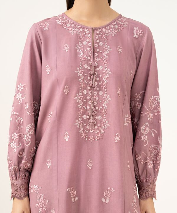 3 Piece - Embroidered Linen Suit