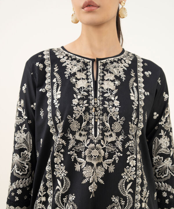 3 Piece - Embroidered Twill Suit