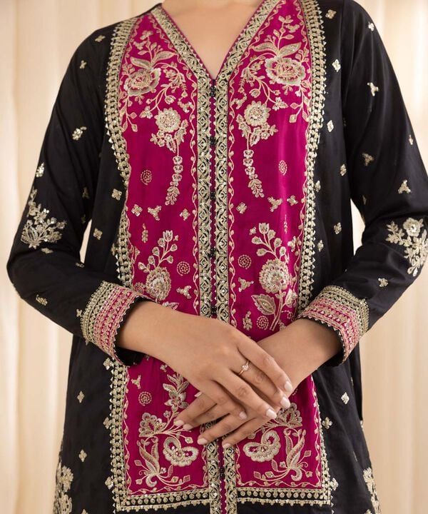 3 Piece - Embroidered Jacquard Suit (Stitched)