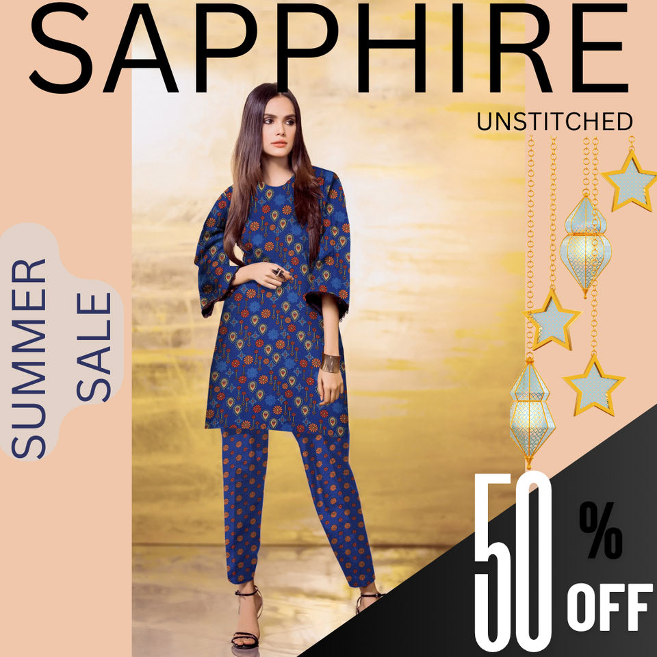 2 Pieces Unstitched Digital Print Suit LD 805