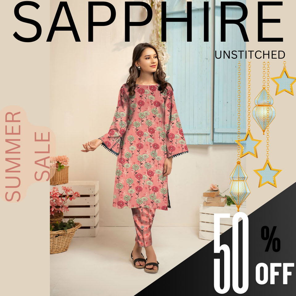 2 Pieces Unstitched Digital Print Suit LD 806