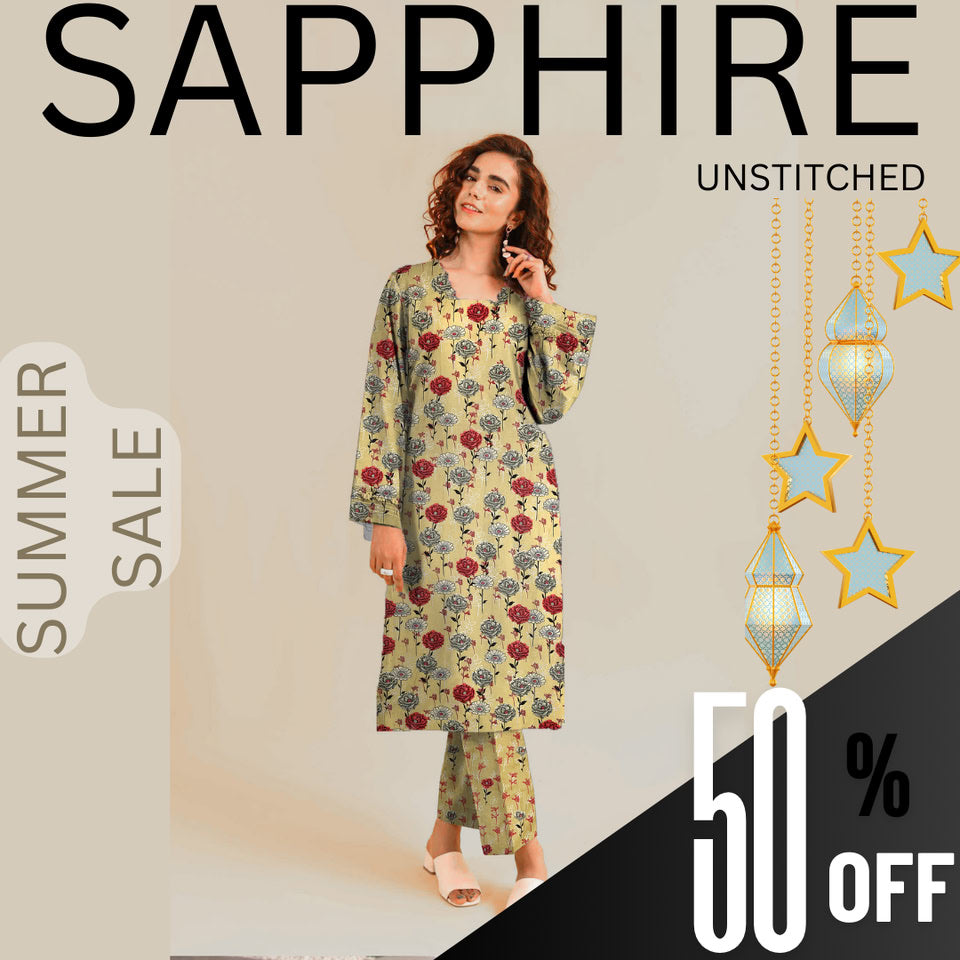 2 Pieces Unstitched Digital Print Suit LD 807