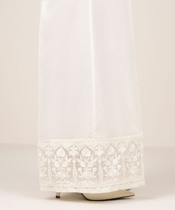 Embroidered Cotton Flared Pants