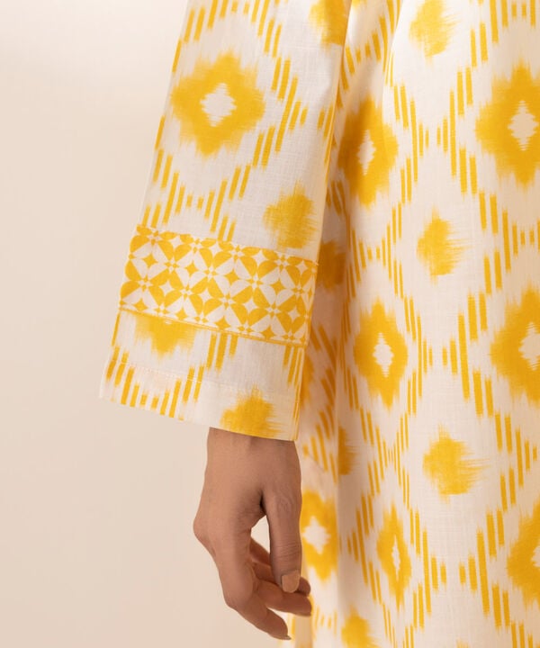 3 Piece - Printed Crosshatch Suit (Unstitched)