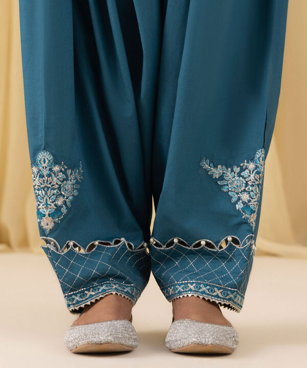 3 Piece - Embroidered Dobby Suit (Unstitched)