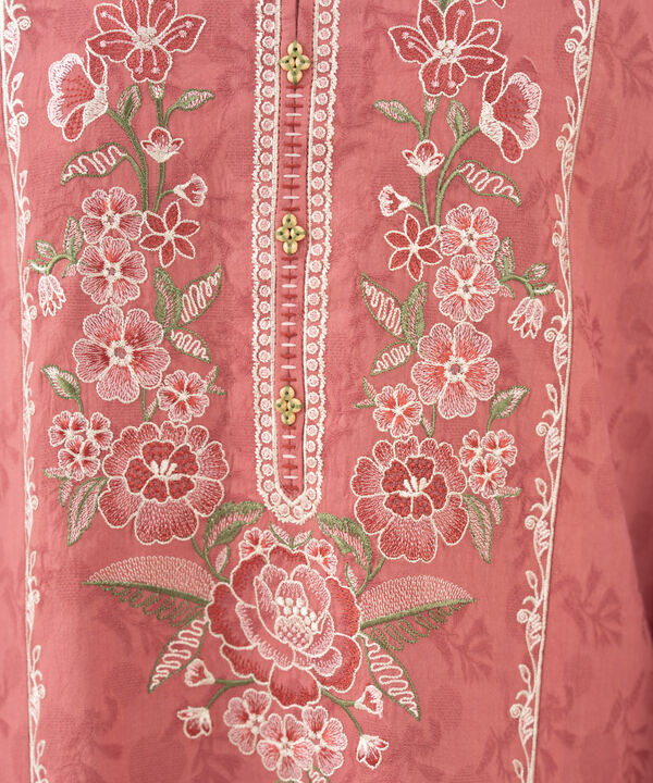 3 Piece - Embroidered Cotton Jacquard Suit