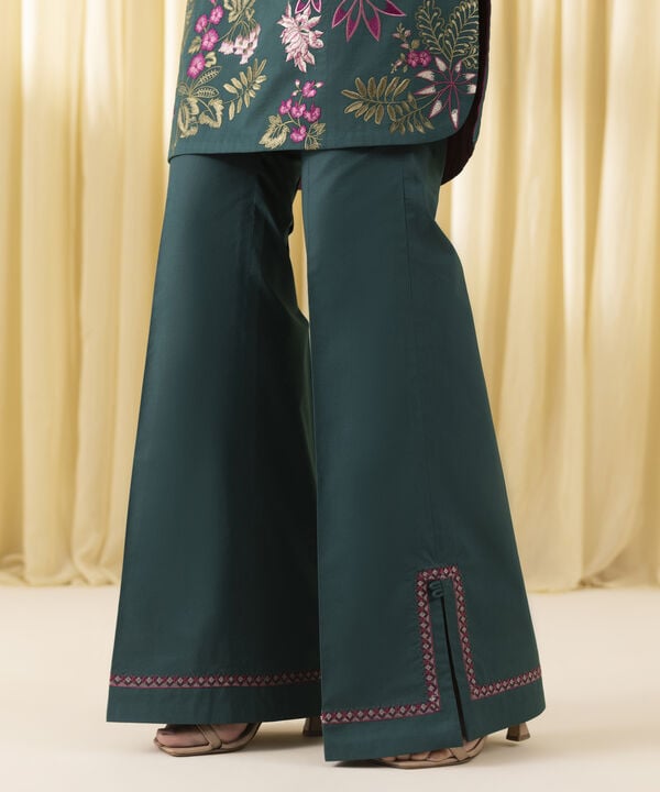 3 Piece - Embroidered Crosshatch Suit (Unstitched)