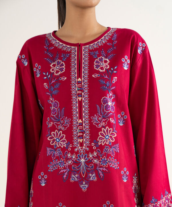 3 Piece - Embroidered Twill Suit