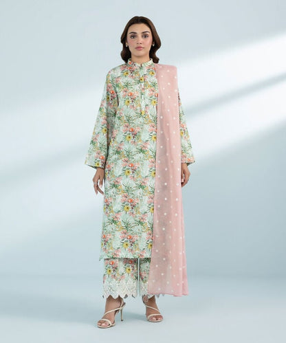3 Piece - Printed Lawn Suit (Stitched)