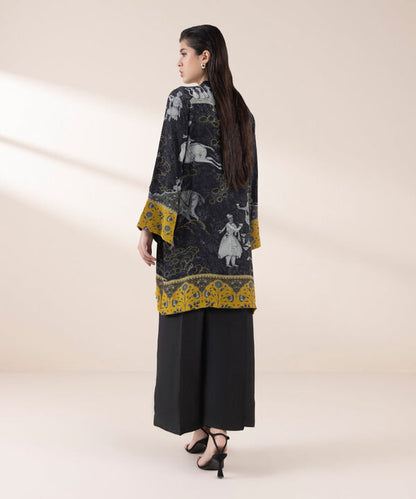 2 Piece - Printed Silk Suit (Stitched)