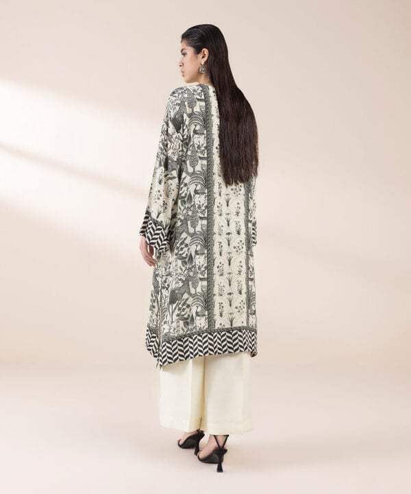2 Piece - Printed Silk Suit (Stitched)