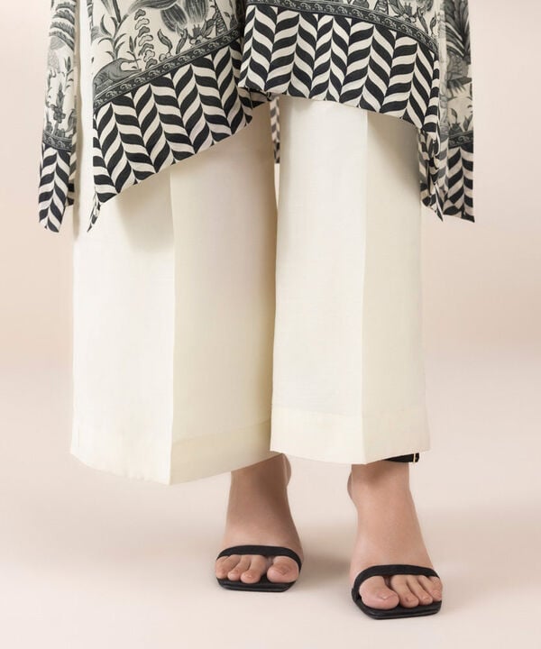 2 Piece - Printed Silk Suit (Stitched)