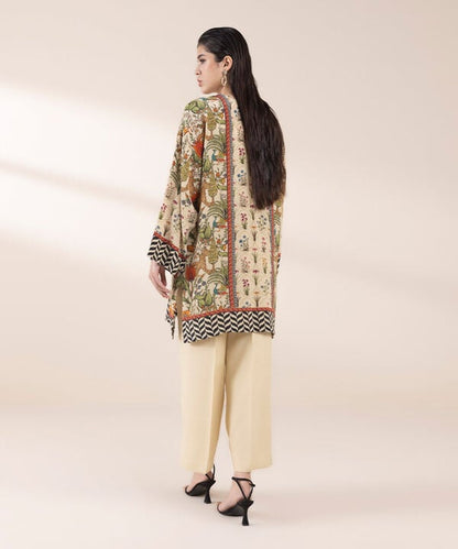 2 Piece - Printed Silk Suit (Stitched)