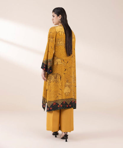 2 Piece - Printed Silk Suit (Stitched)