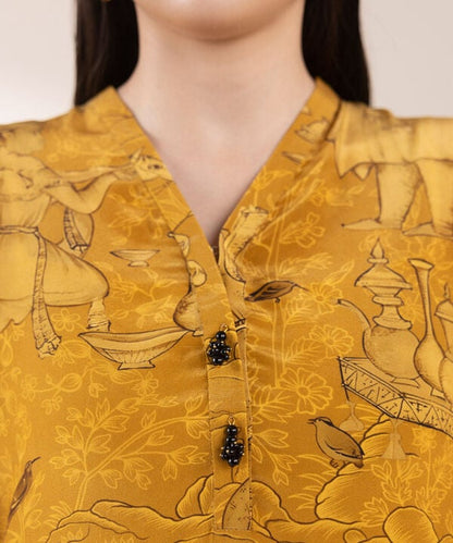 2 Piece - Printed Silk Suit (Stitched)