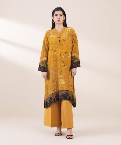 2 Piece - Printed Silk Suit (Stitched)
