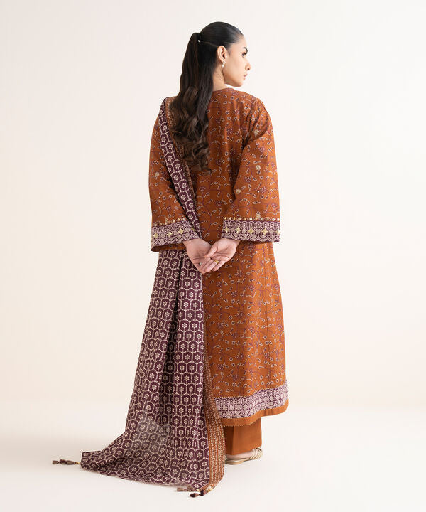 3 Piece - Embroidered Khaddar Suit