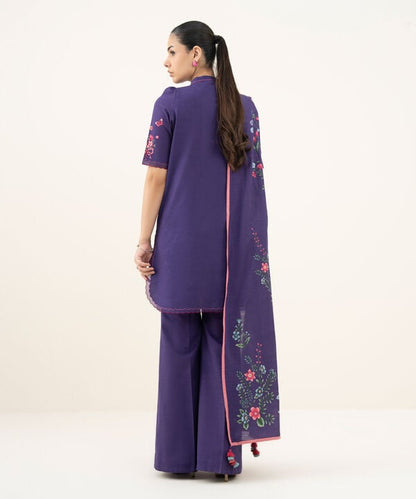 3 Piece - Embroidered Khaddar Suit