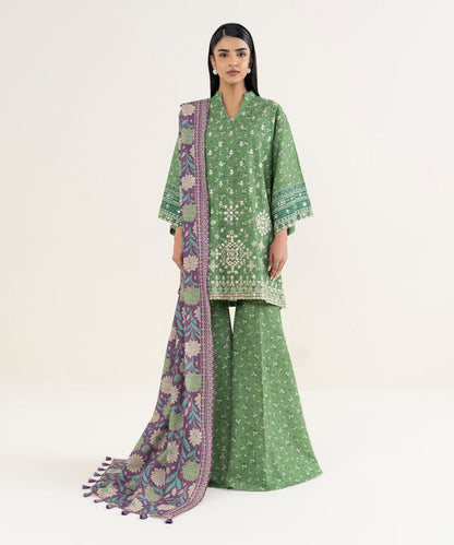 3 Piece - Embroidered Khaddar Suit