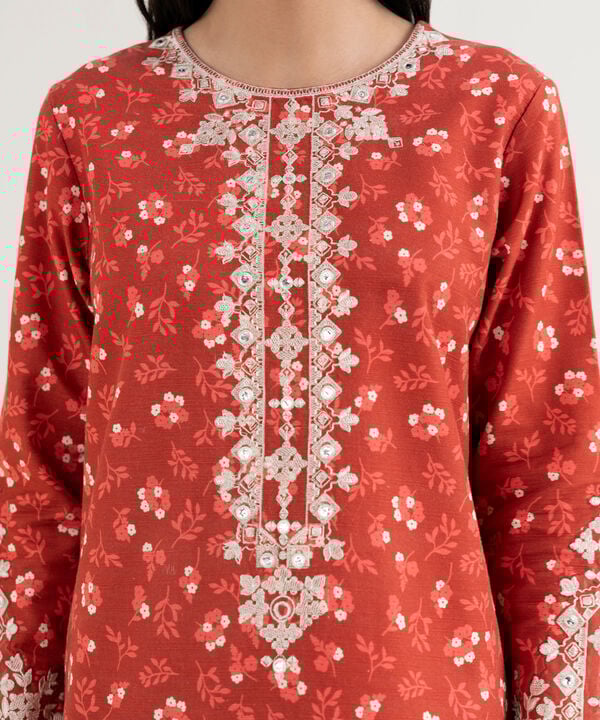 3 Piece - Embroidered Khaddar Suit