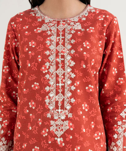 3 Piece - Embroidered Khaddar Suit