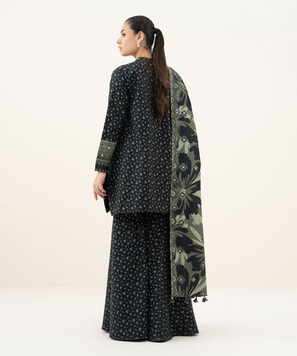 3 Piece - Embroidered Khaddar Suit