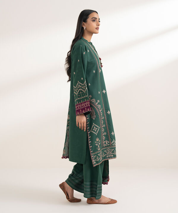 3 Piece - Embroidered Karandi Suit