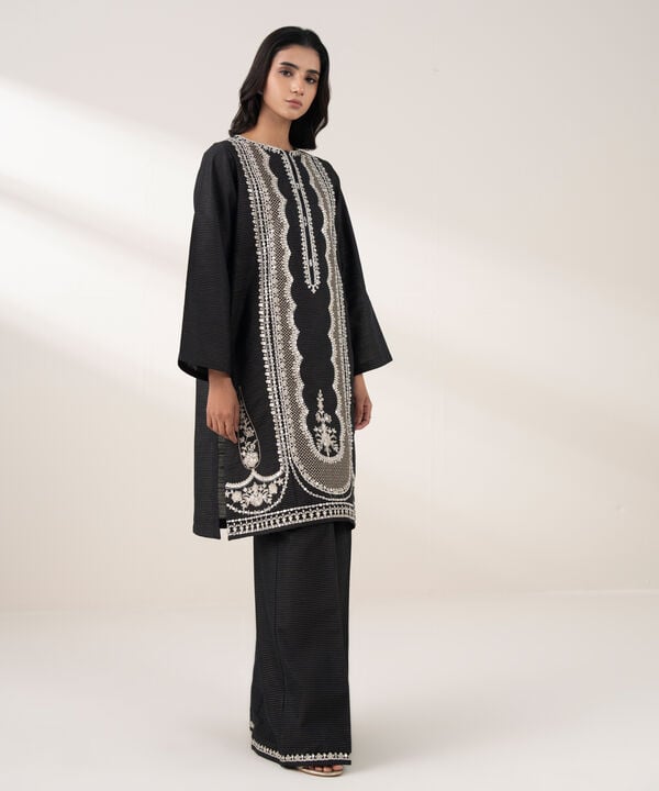 2 Piece - Embroidered Zari Khaddar Suit