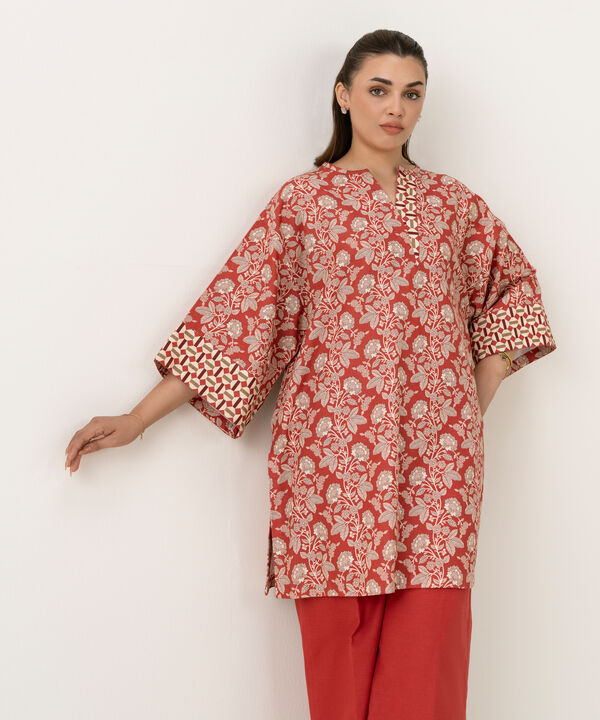 Printed Khaddar Shirt