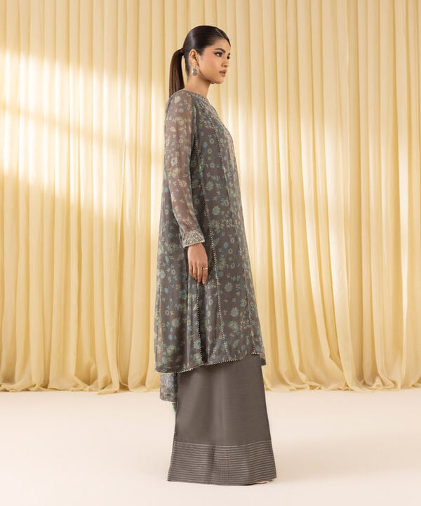 3 Piece - Embroidered Chiffon Suit (Unstitched)