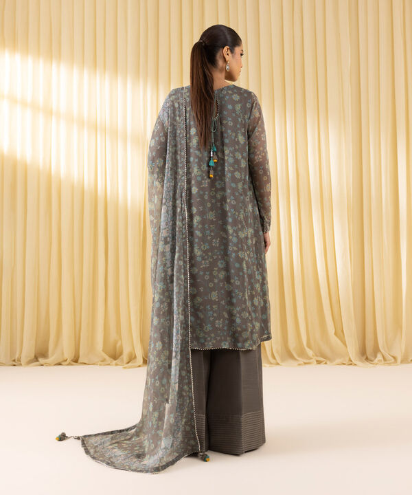 3 Piece - Embroidered Chiffon Suit (Unstitched)