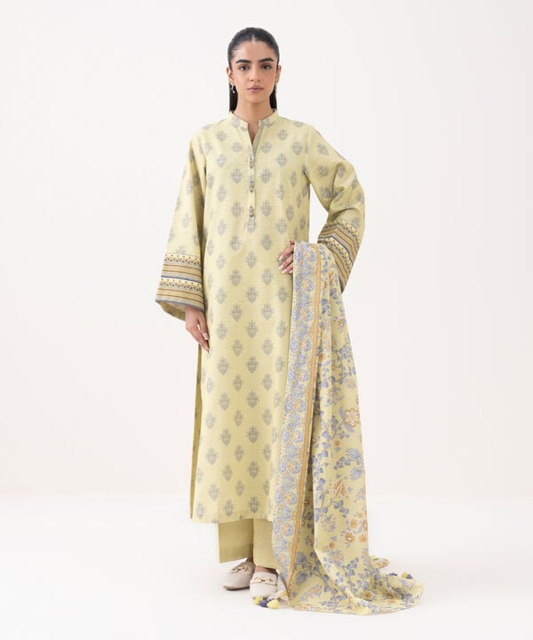 3 Piece - Printed Khaddar Suit