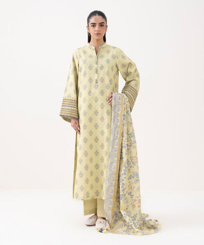 3 Piece - Printed Khaddar Suit