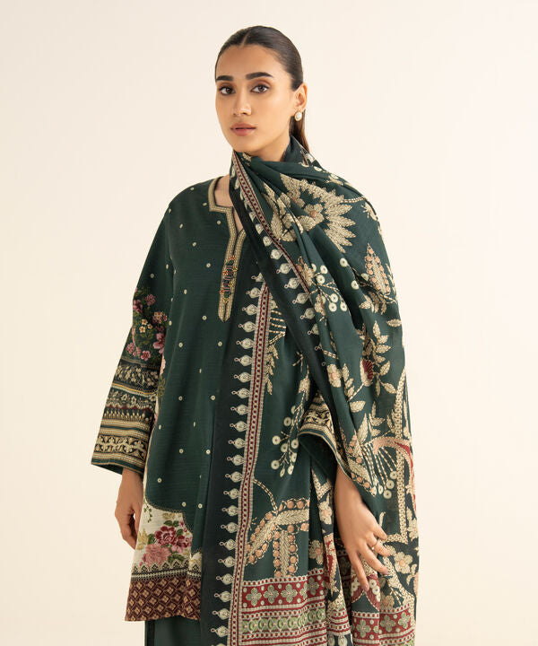3 Piece - Printed Light Khaddar Suit