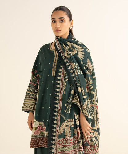 3 Piece - Printed Light Khaddar Suit