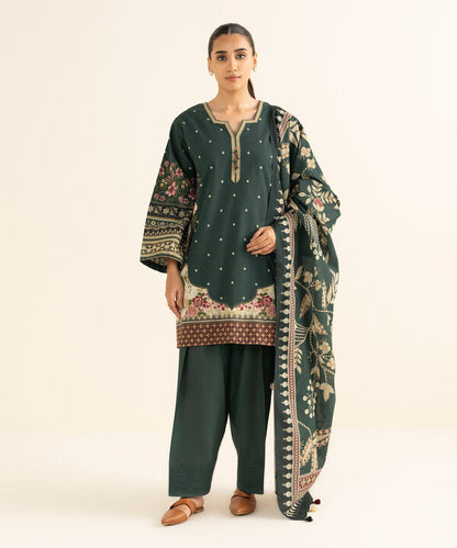 3 Piece - Printed Light Khaddar Suit