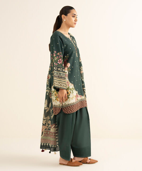 3 Piece - Printed Light Khaddar Suit