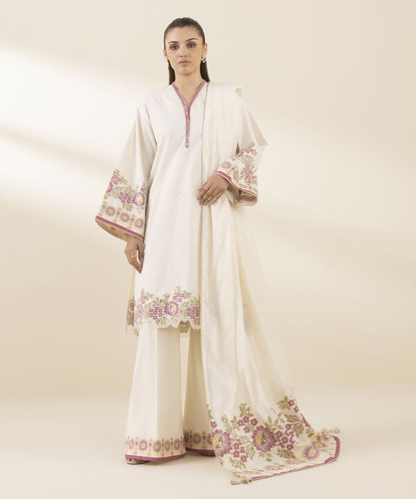 3 Piece - Jacquard Suit (Unstitched)