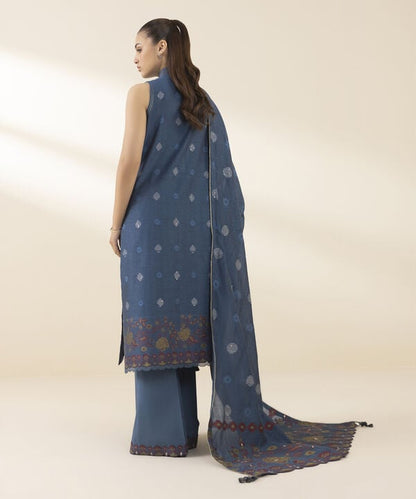 3 Piece - Jacquard Suit (Unstitched)