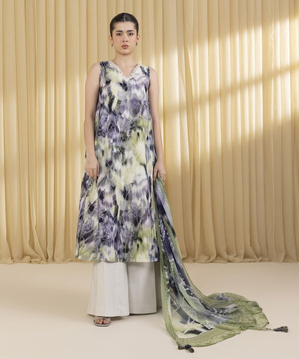 3 Piece - Jacquard Suit (Unstitched)