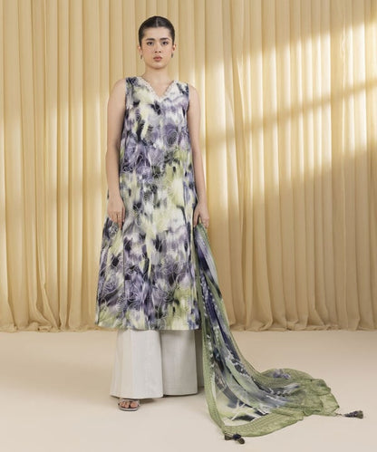 3 Piece - Jacquard Suit (Unstitched)