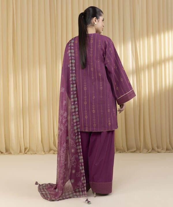 3 Piece - Jacquard Suit (Unstitched)