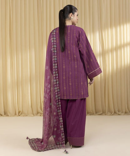3 Piece - Jacquard Suit (Unstitched)